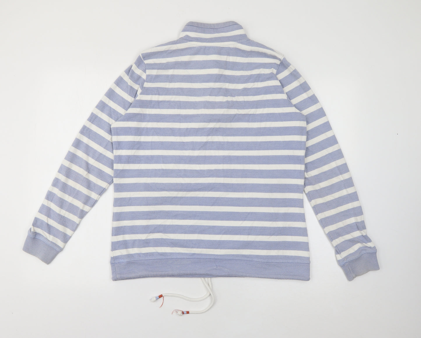 George Womens Blue High Neck Striped Cotton Pullover Jumper Size 12