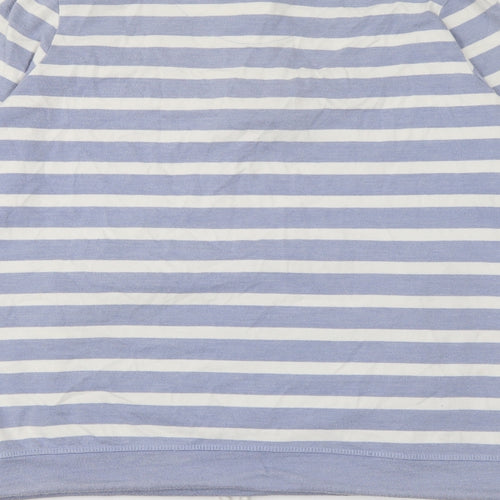 George Womens Blue High Neck Striped Cotton Pullover Jumper Size 12