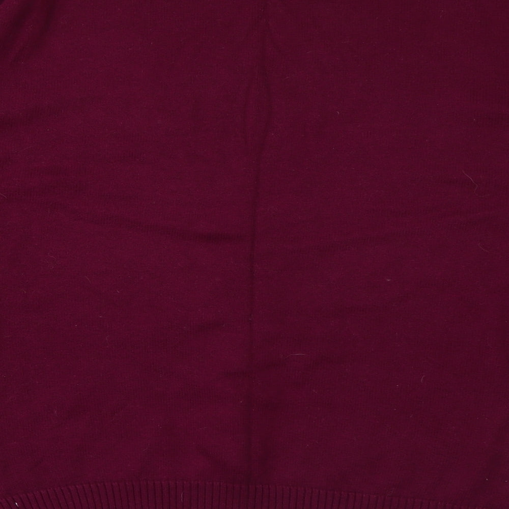 Atlantic Bay Mens Purple Crew Neck  Cotton Pullover Jumper Size L