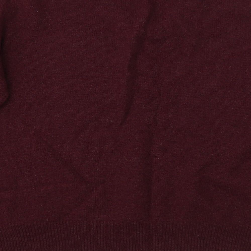 Racing Green Mens Purple V-Neck  Wool Pullover Jumper Size L