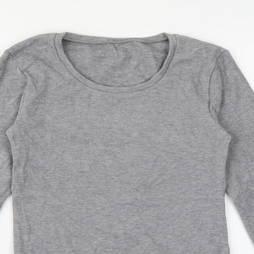 EAC Womens Grey Round Neck  Acrylic Pullover Jumper Size 10