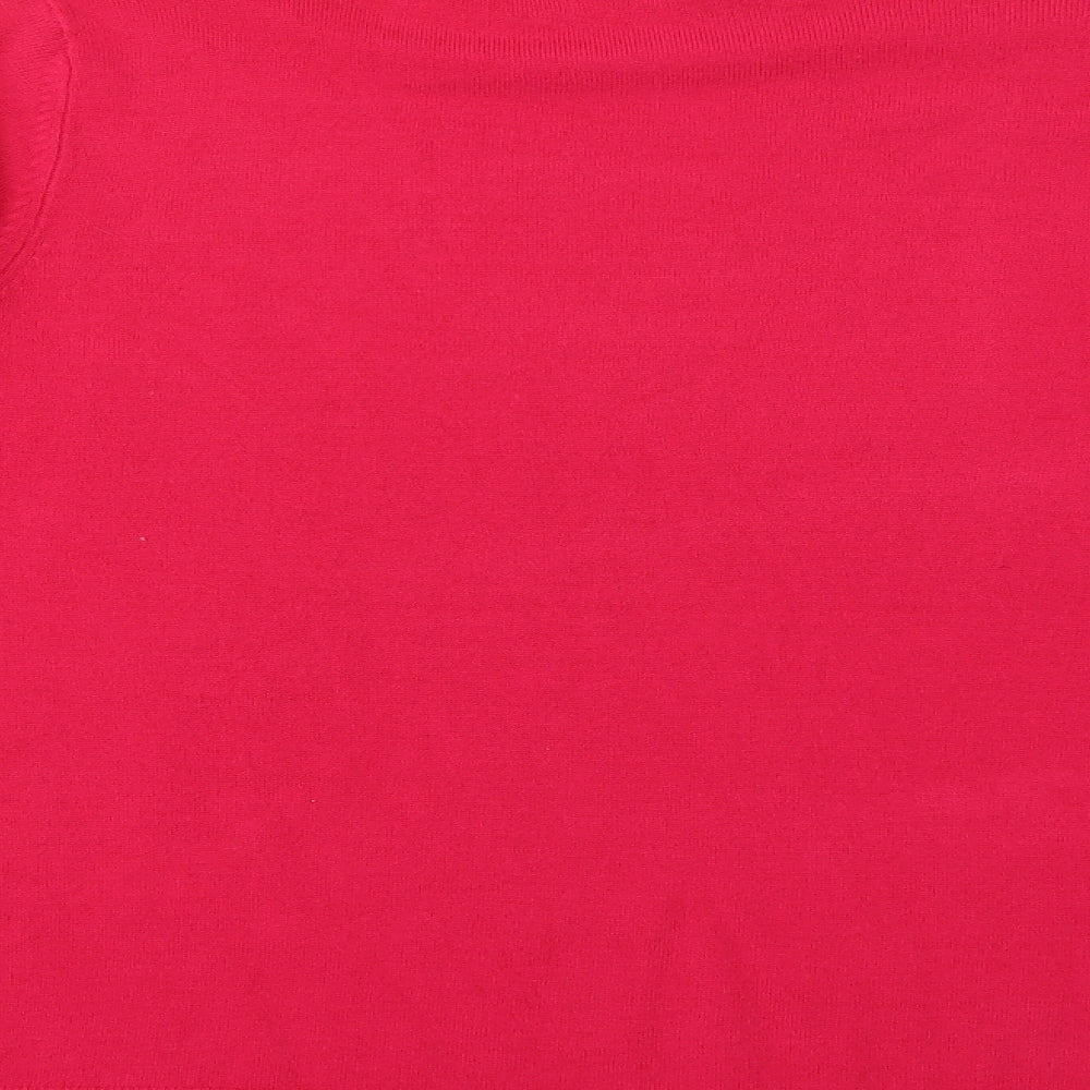 Love Knitwear Womens Pink Roll Neck  Acrylic Pullover Jumper Size 18