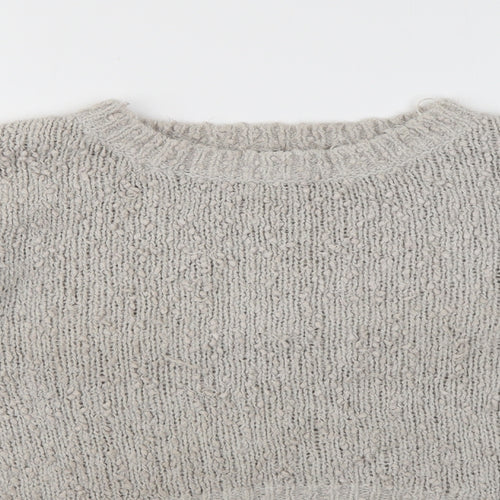 New Look Womens Grey Crew Neck  Polyester Pullover Jumper Size 12