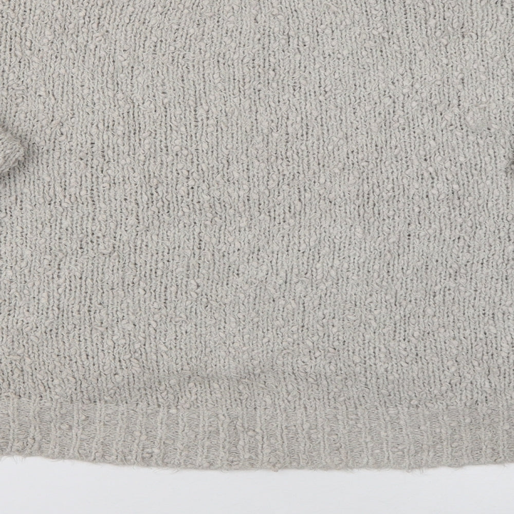 New Look Womens Grey Crew Neck  Polyester Pullover Jumper Size 12