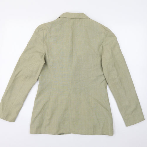 Preworn Womens Green  Polyester Jacket Blazer Size 12