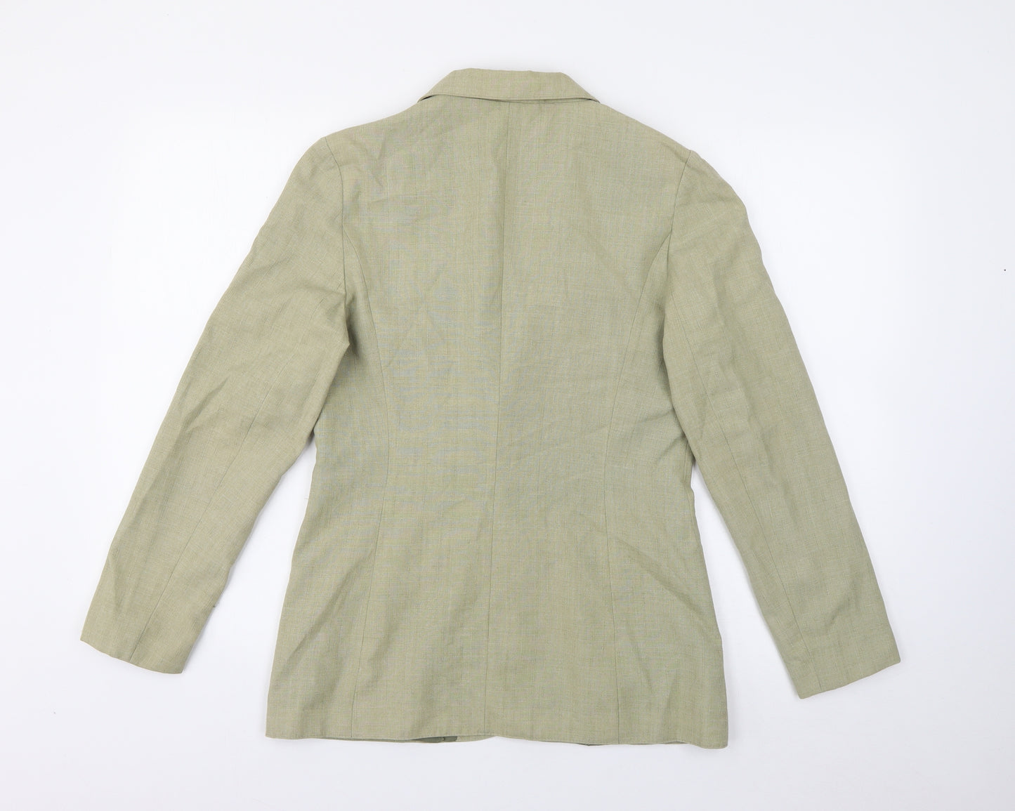 Preworn Womens Green  Polyester Jacket Blazer Size 12