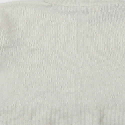Topshop Womens White High Neck  Acrylic Pullover Jumper Size S