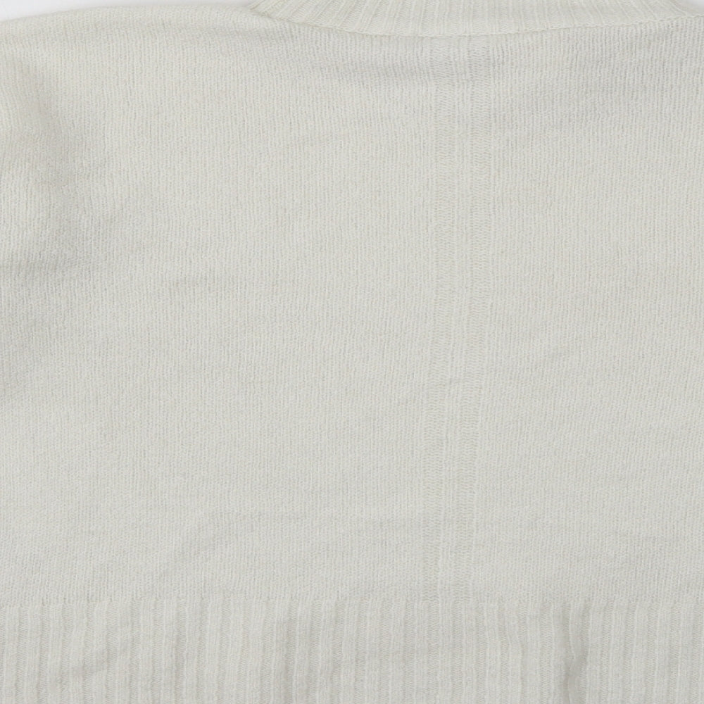Topshop Womens White High Neck  Acrylic Pullover Jumper Size S