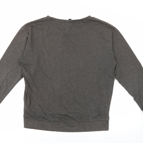 H&M Womens Grey Crew Neck  Cotton Pullover Jumper Size S