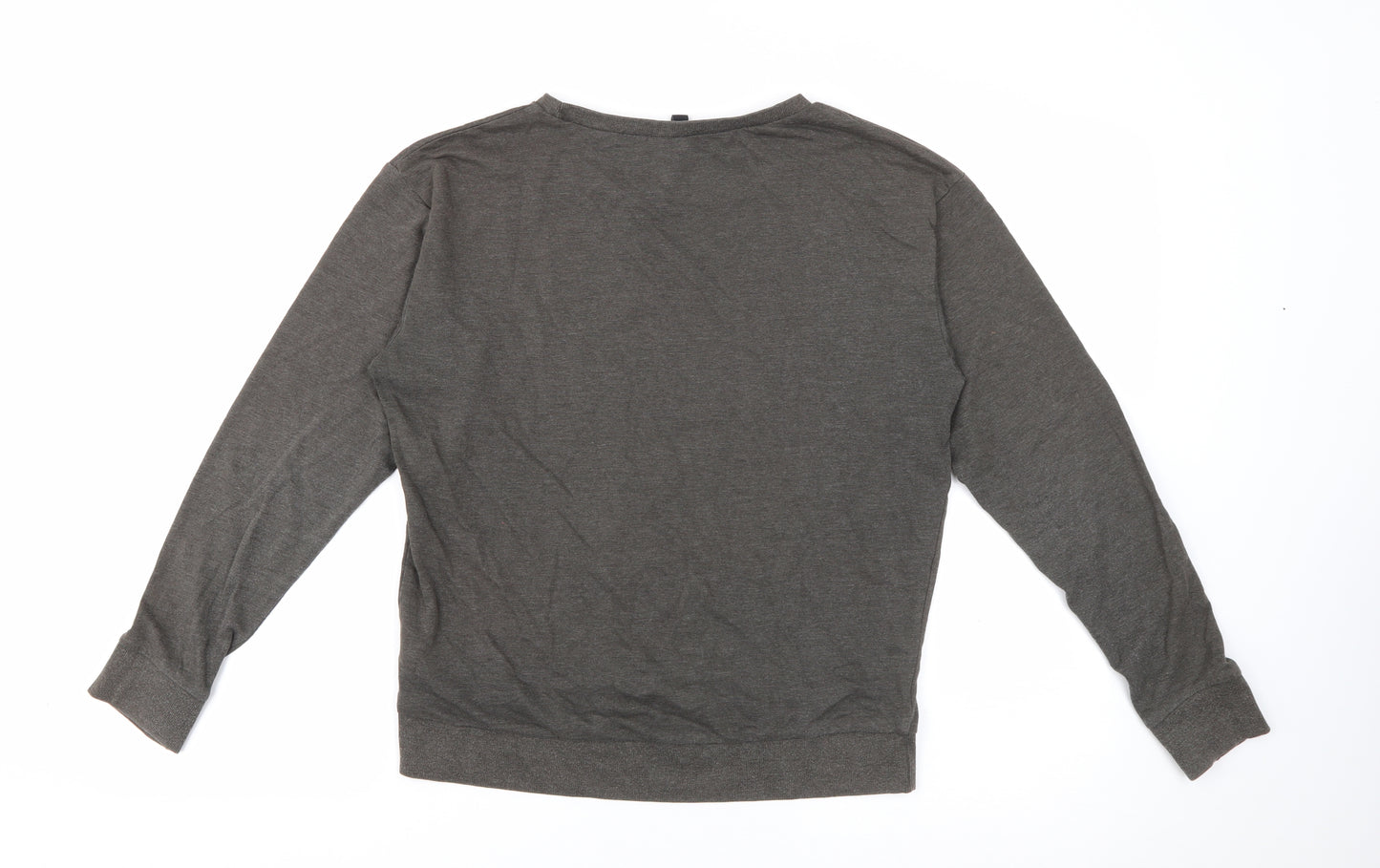 H&M Womens Grey Crew Neck  Cotton Pullover Jumper Size S