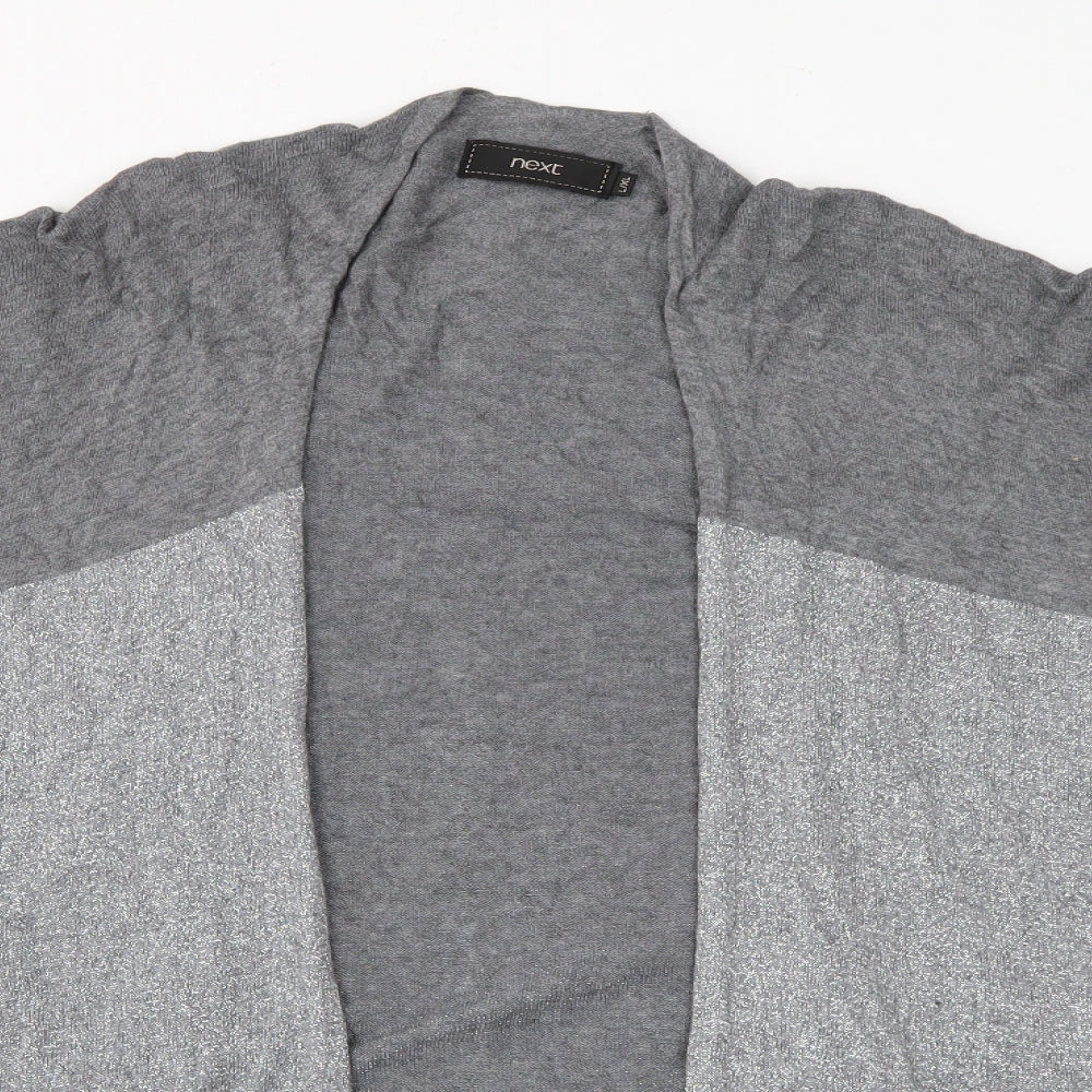 NEXT Womens Grey V-Neck  Polyester Cardigan Jumper Size L