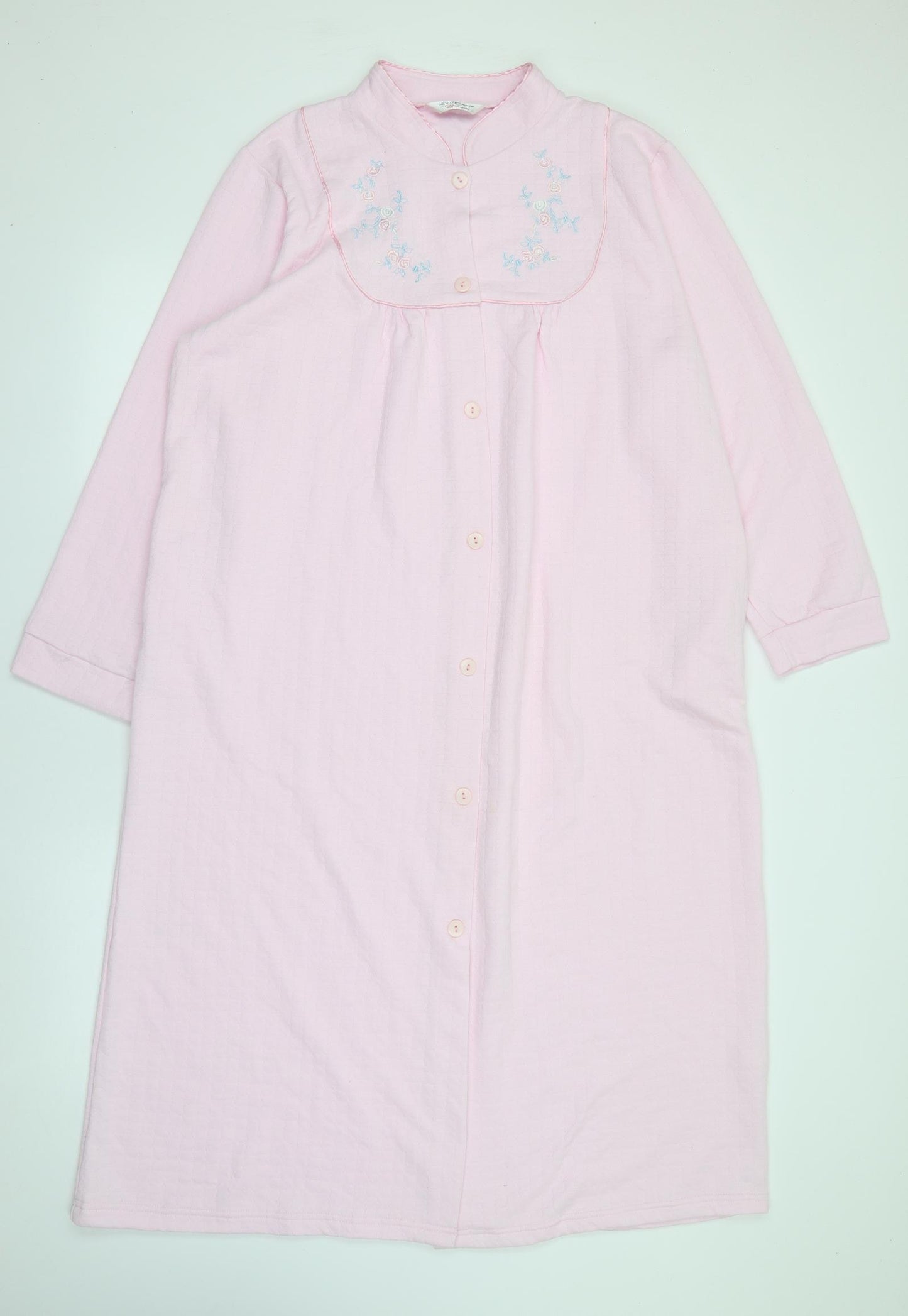 La Marquise Womens Pink  Polyester Top Robe Size M  Button - Floral Embroidery