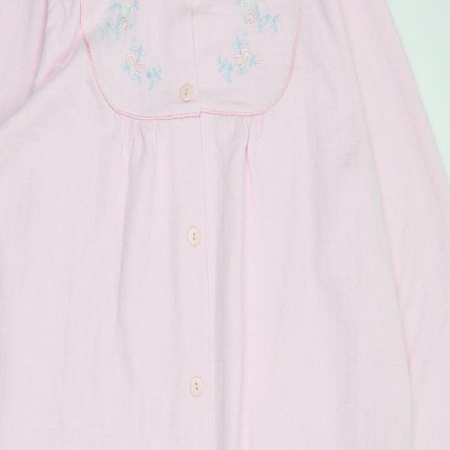 La Marquise Womens Pink  Polyester Top Robe Size M  Button - Floral Embroidery
