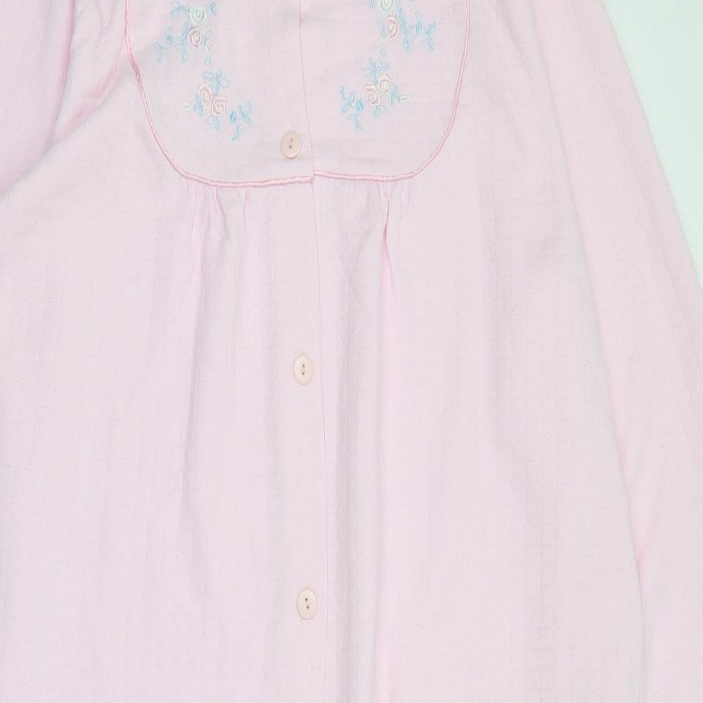 La Marquise Womens Pink  Polyester Top Robe Size M  Button - Floral Embroidery