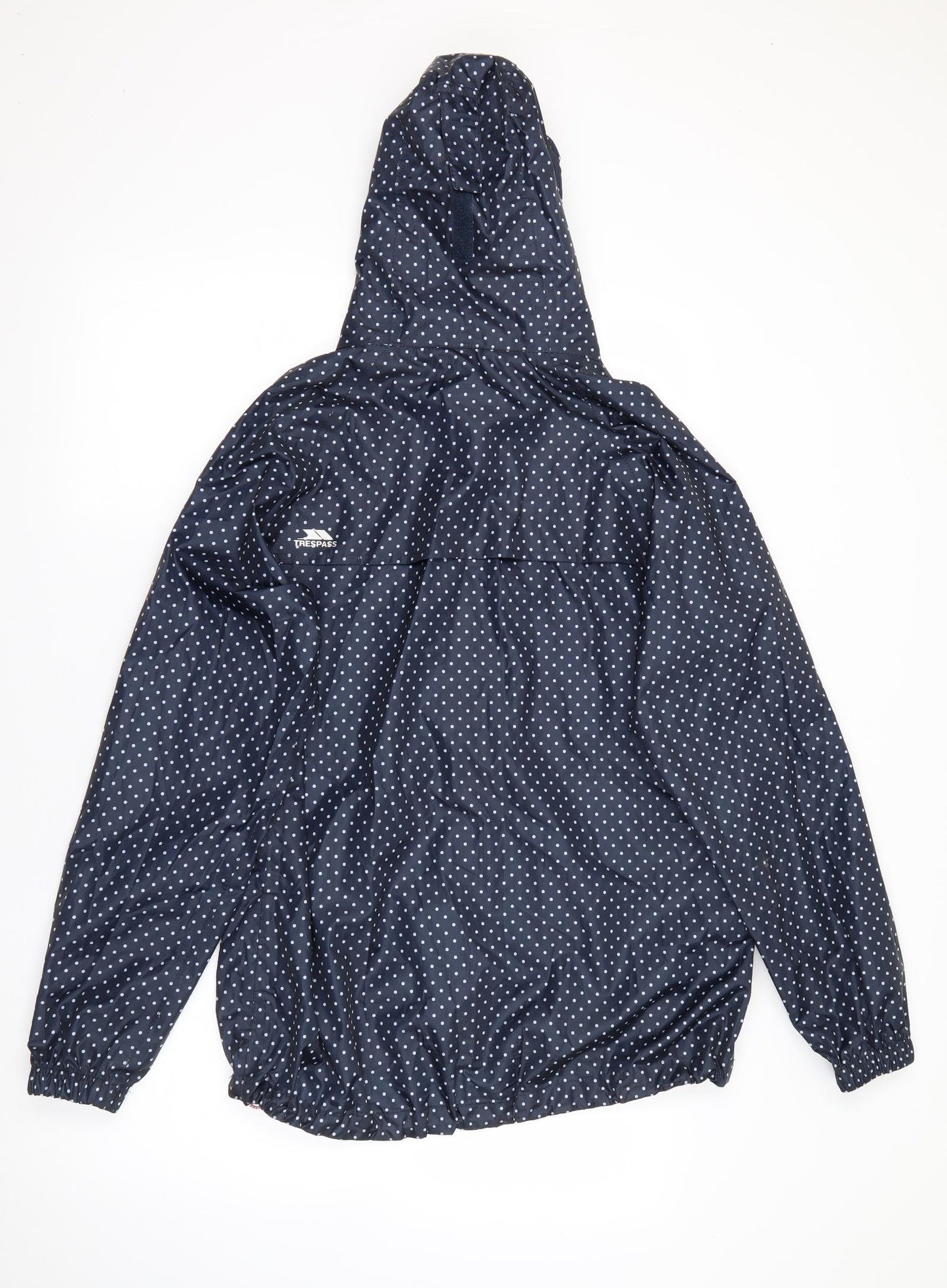Trespass Womens Blue Polka Dot  Rain Coat Coat Size M  Zip