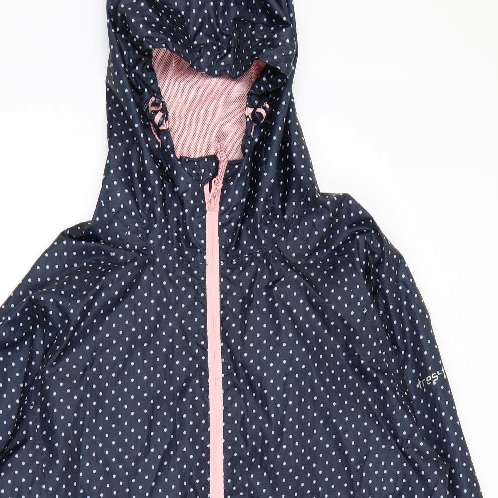 Trespass Womens Blue Polka Dot  Rain Coat Coat Size M  Zip