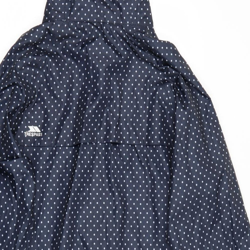 Trespass Womens Blue Polka Dot  Rain Coat Coat Size M  Zip