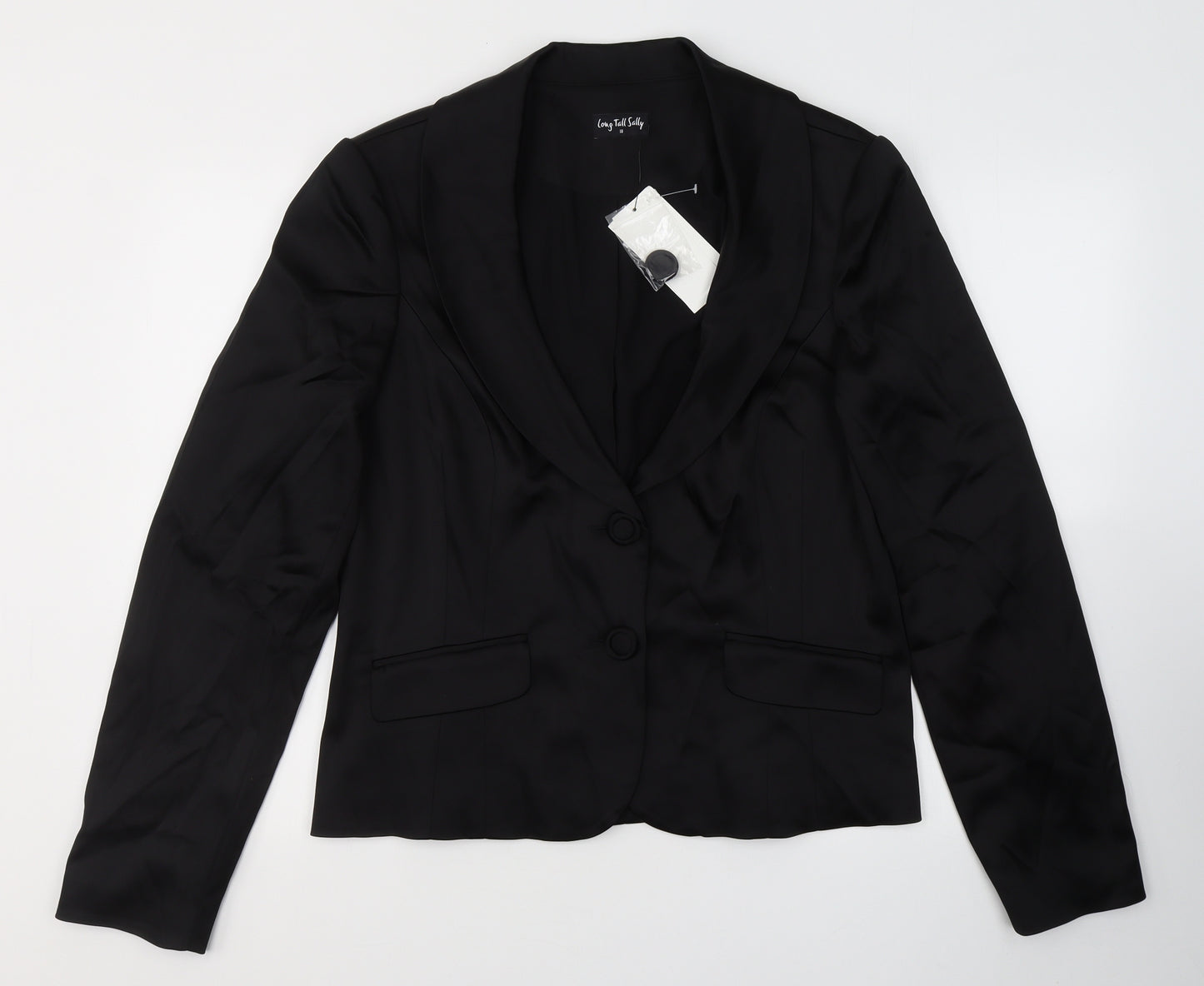 Long Tall Sally Womens Black  Acetate Jacket Suit Jacket Size 18