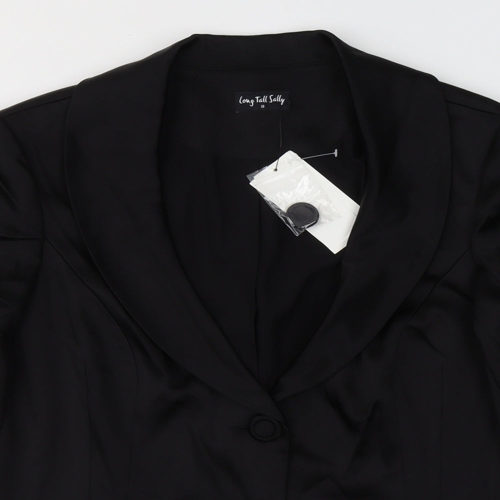 Long Tall Sally Womens Black  Acetate Jacket Suit Jacket Size 18