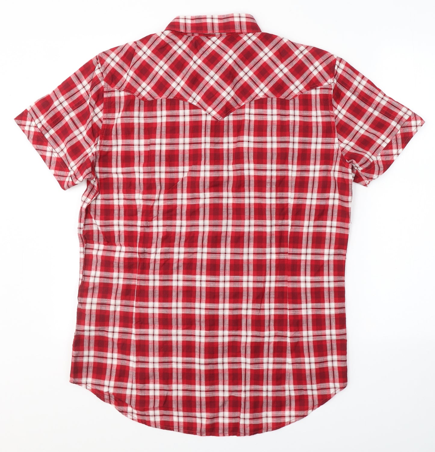 Diesel Co. Mens Red Plaid Cotton  T-Shirt Size L Collared