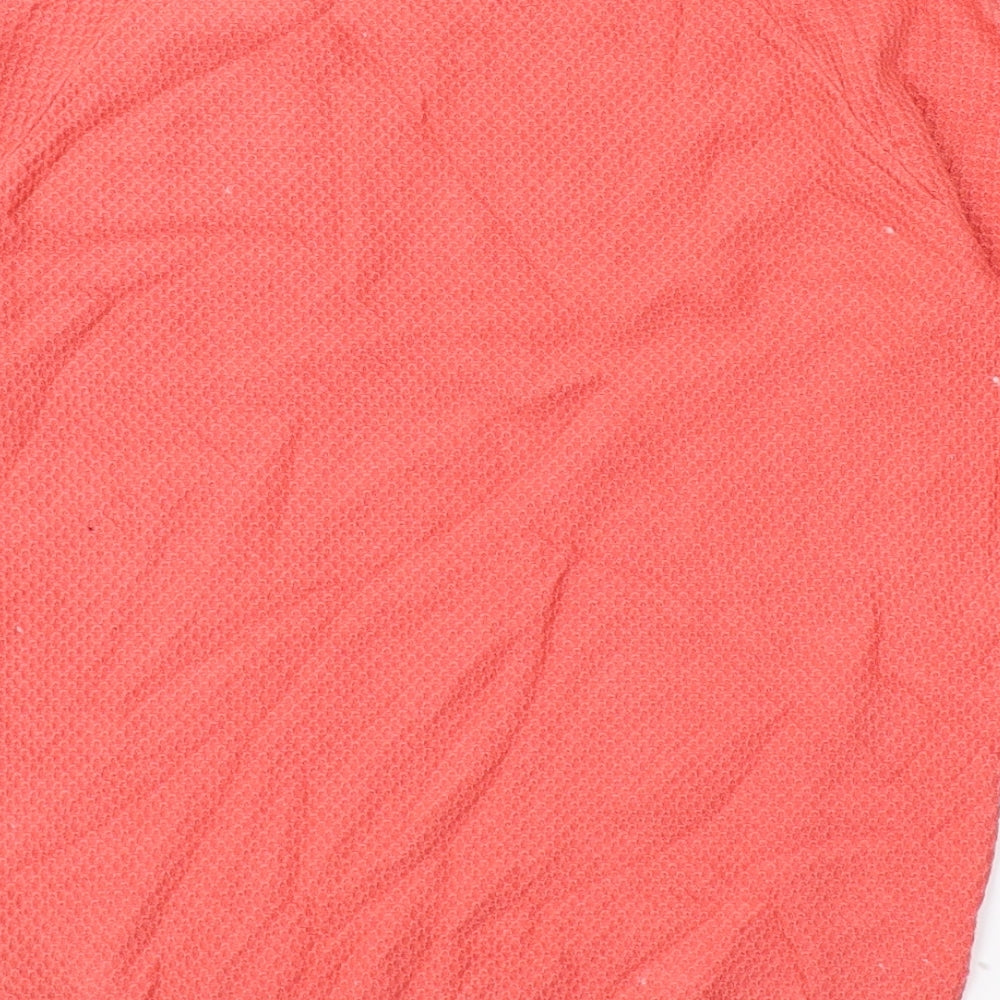 Marks and Spencer Womens Orange  Viscose Basic T-Shirt Size 10 Round Neck