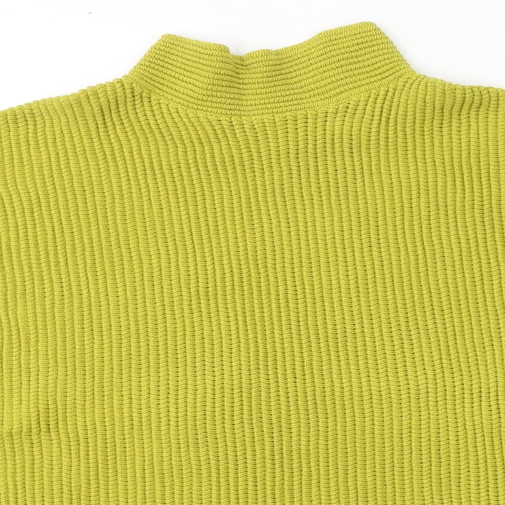 TU Womens Green High Neck  100% Cotton Pullover Jumper Size 18