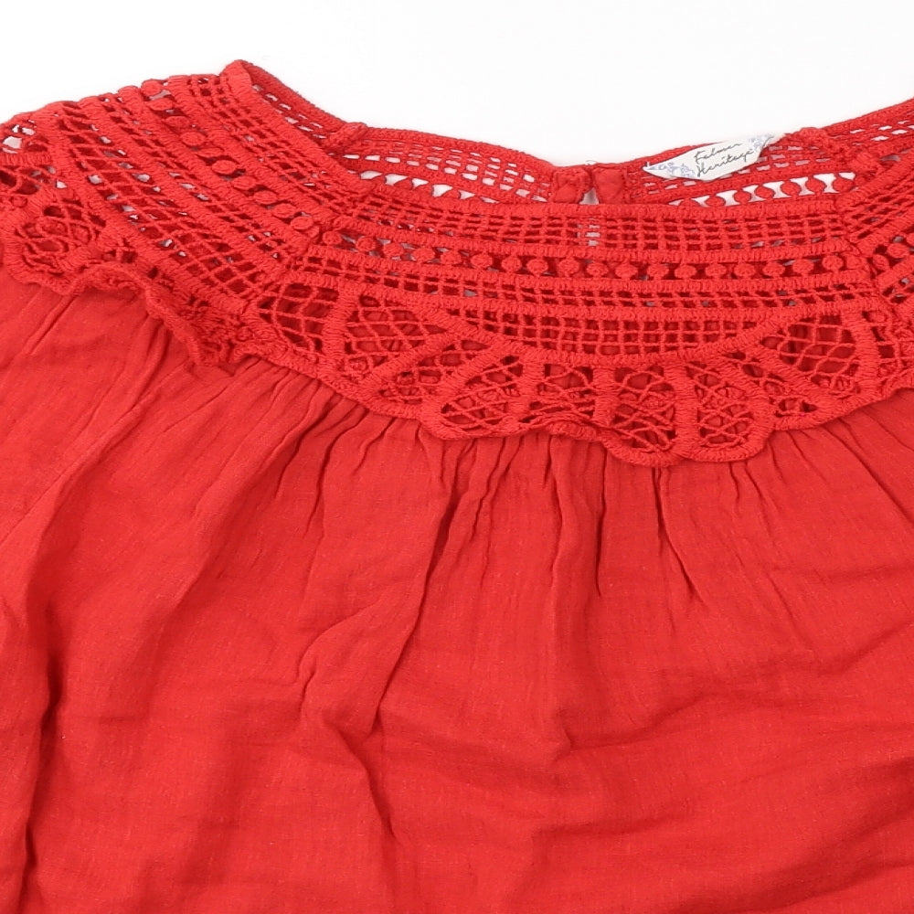 Falmer Heritage Womens Red  Cotton Basic T-Shirt Size 16 Round Neck