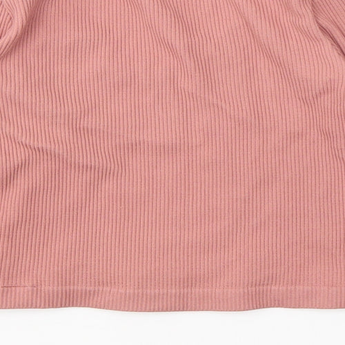 Dunnes Stores Womens Pink  Nylon Jersey Casual Size XS Round Neck Pullover
