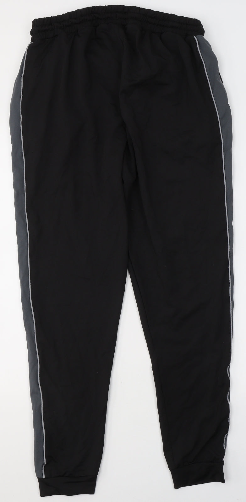 Boohoo Mens Black  Polyester Track Pants Trousers Size XL L30 in Regular Tie