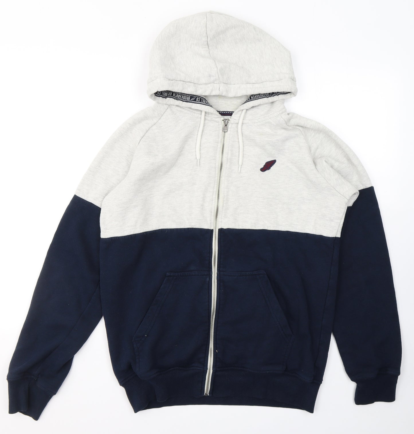 Brookhaven Mens Blue  Cotton Full Zip Hoodie Size M