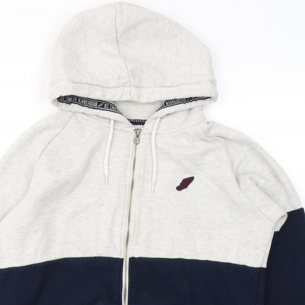 Brookhaven Mens Blue  Cotton Full Zip Hoodie Size M