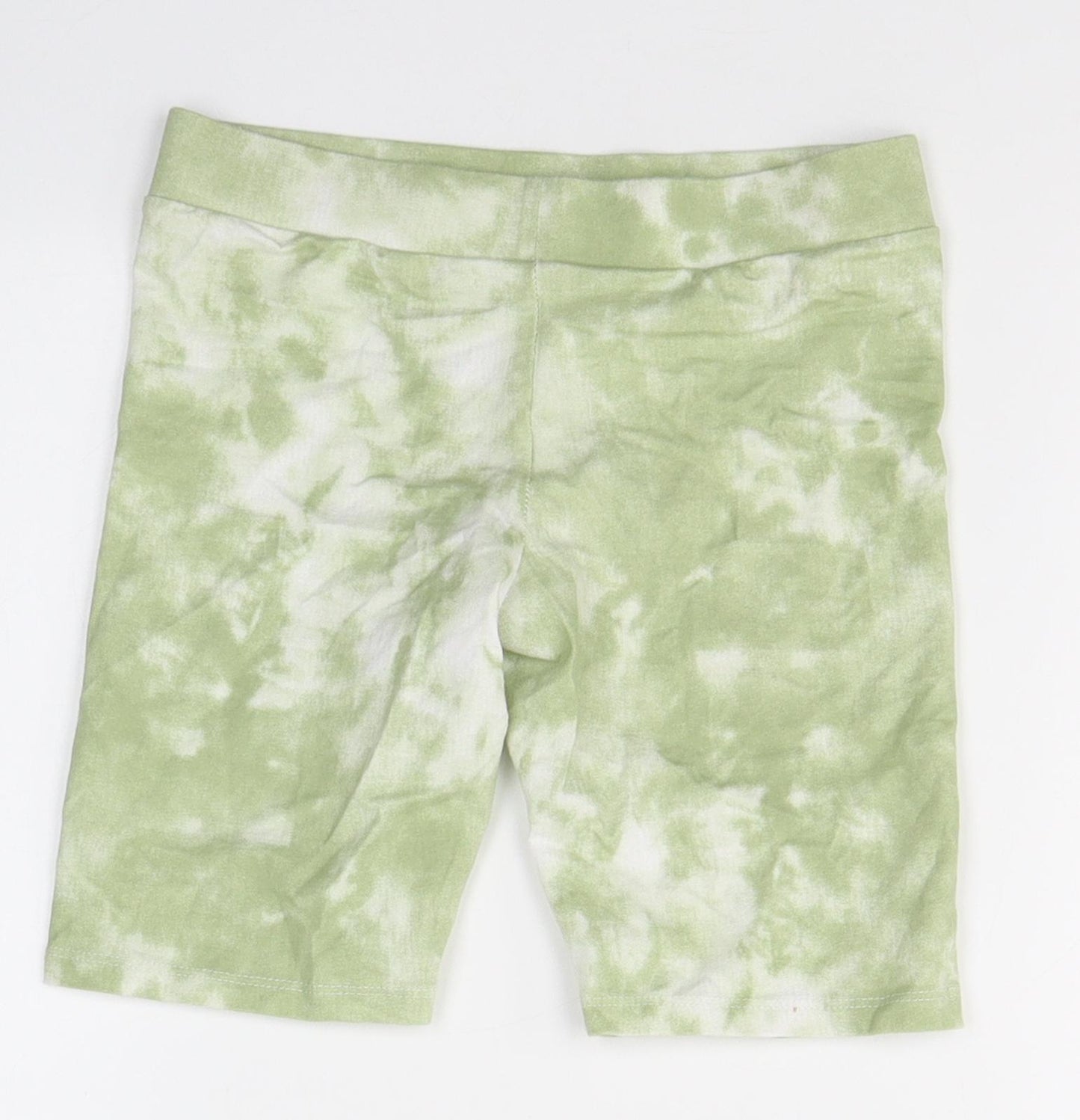 Primark Girls Green Colourblock Cotton Compression Shorts Size 8-9 Years  Regular