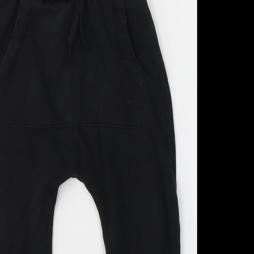 George Boys Black  Cotton Sweatpants Trousers Size 3-4 Years  Regular Tie