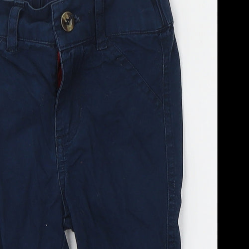 Andy & Evan Boys Blue  Cotton Capri Trousers Size 12-18 Months  Button