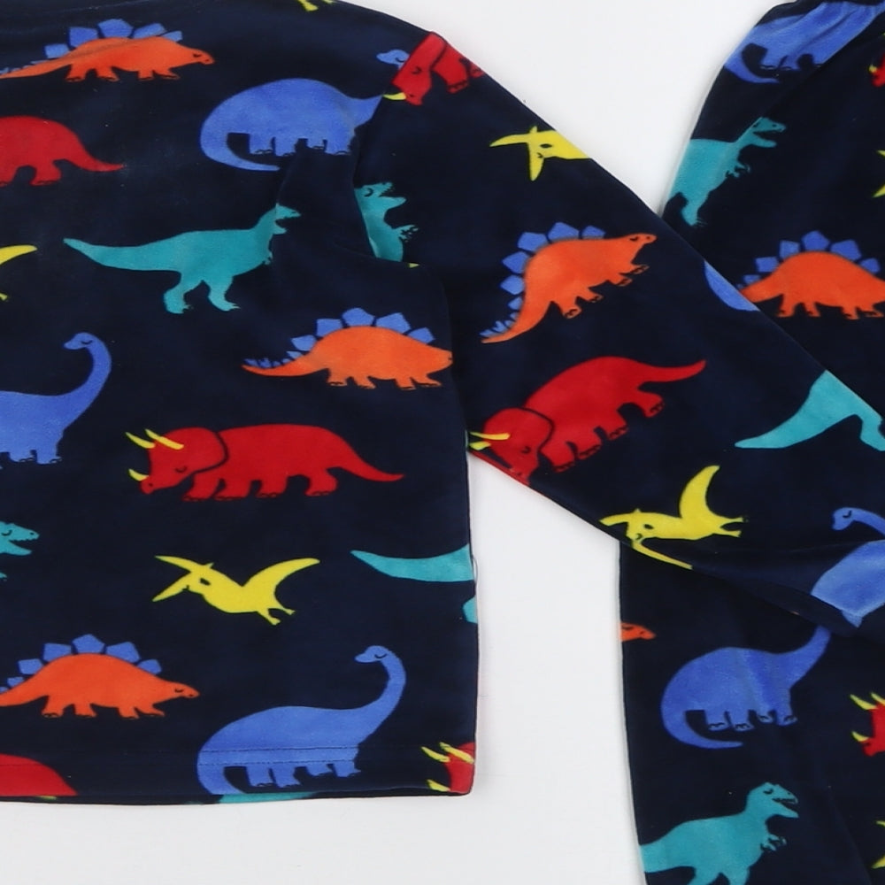 Marks and Spencer Boys Blue Geometric Polyester  Pyjama Set Size 3-4 Years  Pullover - DInosaurs