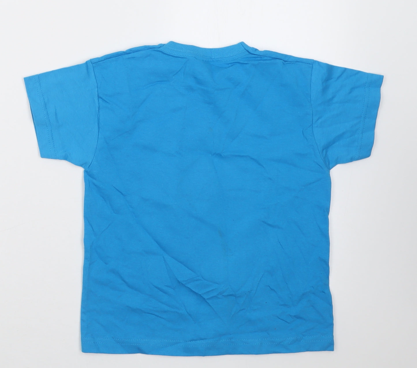 Fruit of the Loom Boys Blue  Cotton Basic T-Shirt Size 3-4 Years Crew Neck Pullover