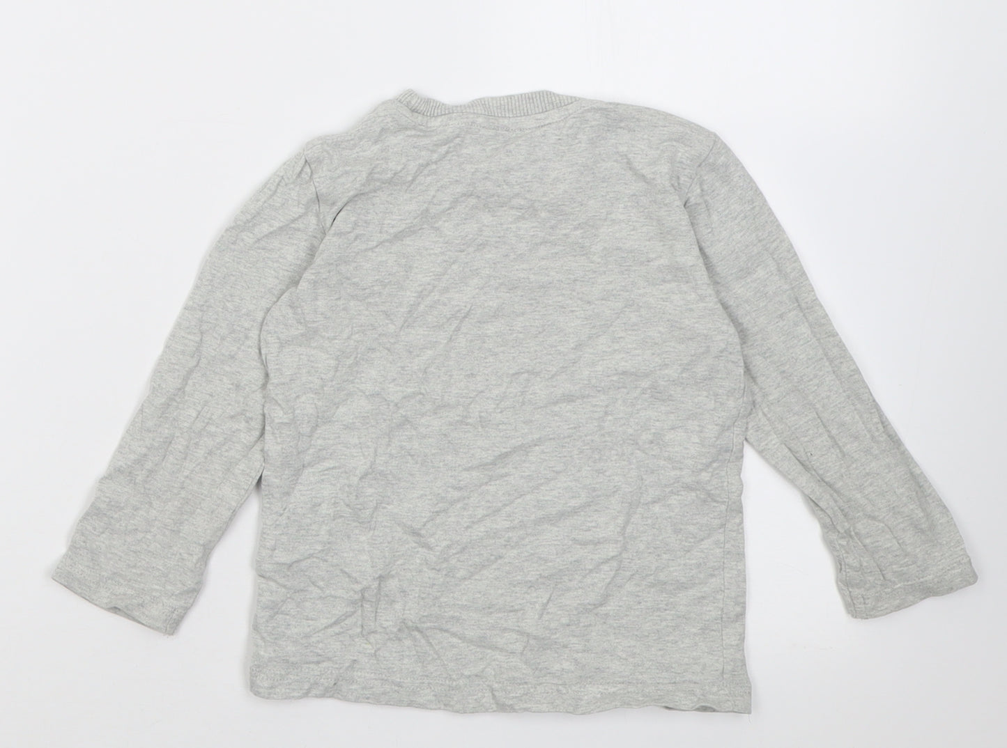 NEXT Boys Grey  Cotton Basic Casual Size 2-3 Years Crew Neck Pullover - DInosaur