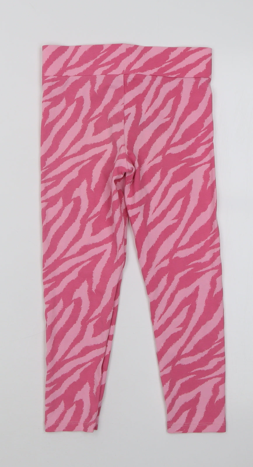 George Girls Pink Animal Print Cotton Capri Trousers Size 7-8 Years  Regular Pullover