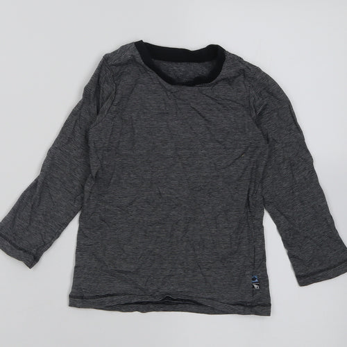 Matalan Boys Grey Striped Cotton Basic Casual Size 2-3 Years Crew Neck Pullover