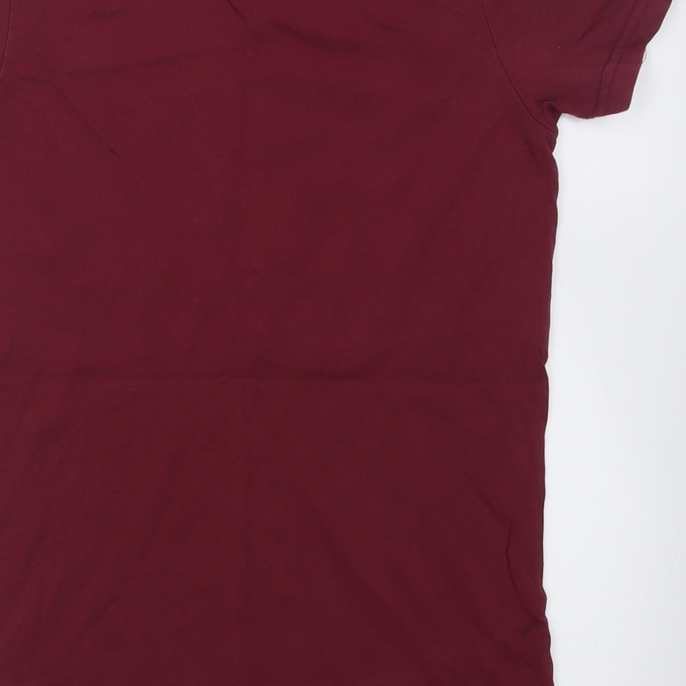 Henleys Boys Red  Cotton Basic T-Shirt Size 10 Years Crew Neck Pullover