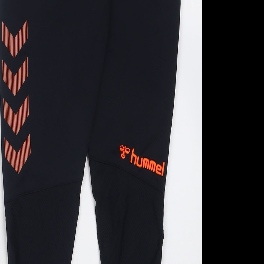 Hummel Boys Black  Polyester Jogger Trousers Size 6 Years  Regular Tie