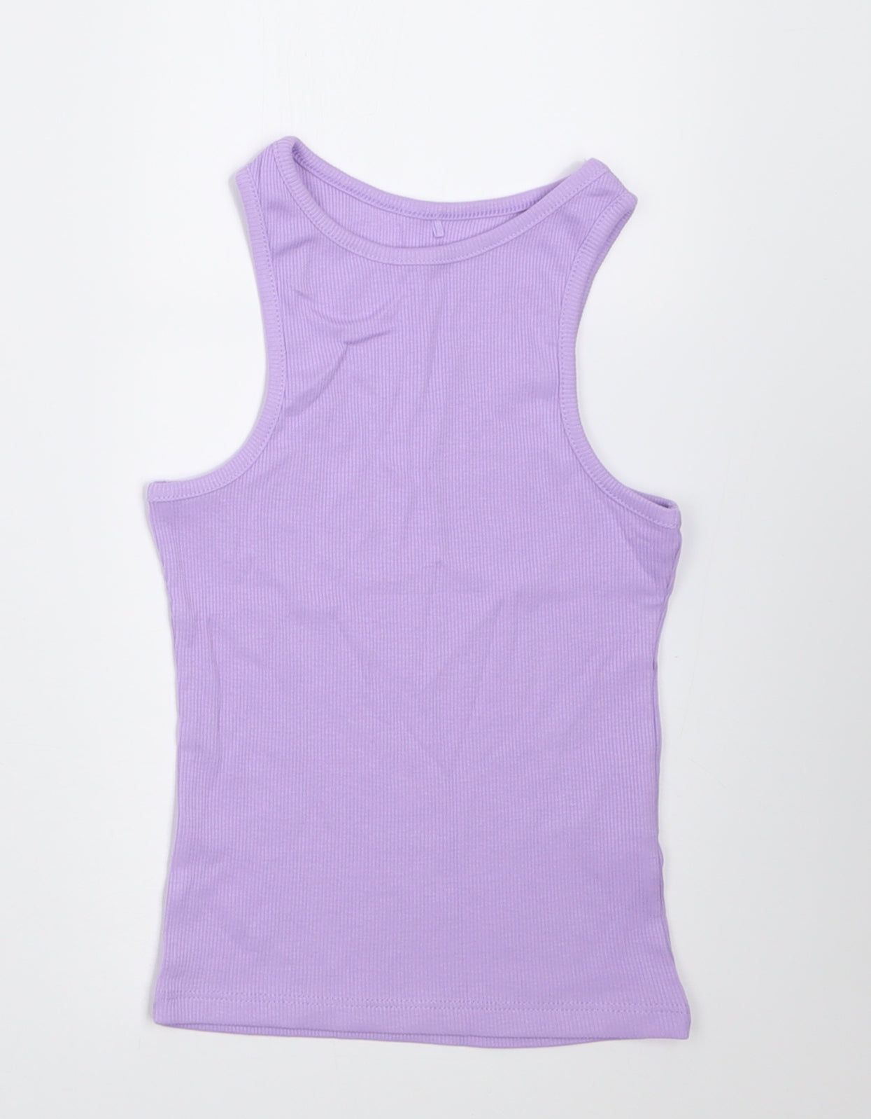 George Girls Purple  Cotton Basic Tank Size 5-6 Years Crew Neck Pullover - ribbed fabric