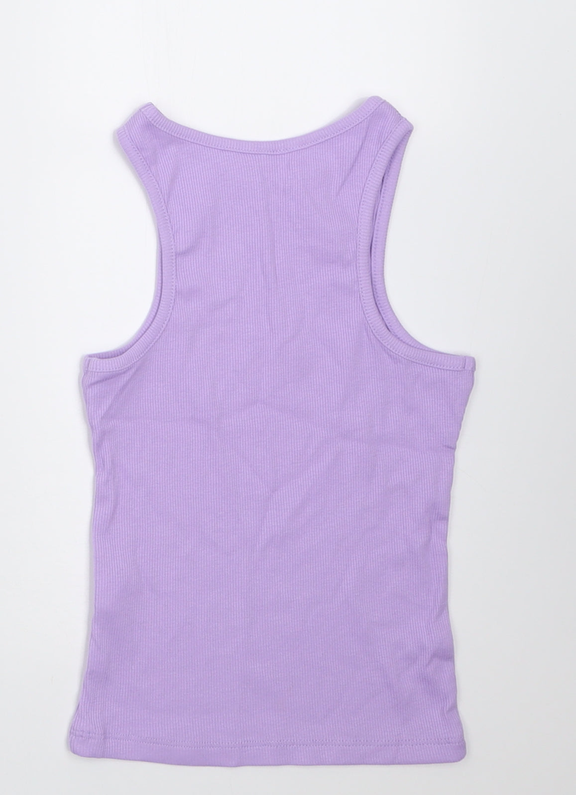 George Girls Purple  Cotton Basic Tank Size 5-6 Years Crew Neck Pullover - ribbed fabric