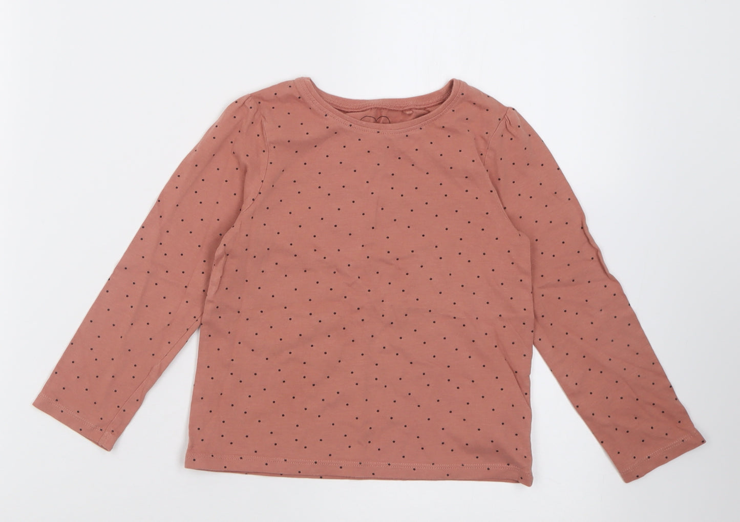 NEXT Girls Brown Polka Dot Cotton Basic Casual Size 4-5 Years Crew Neck Pullover