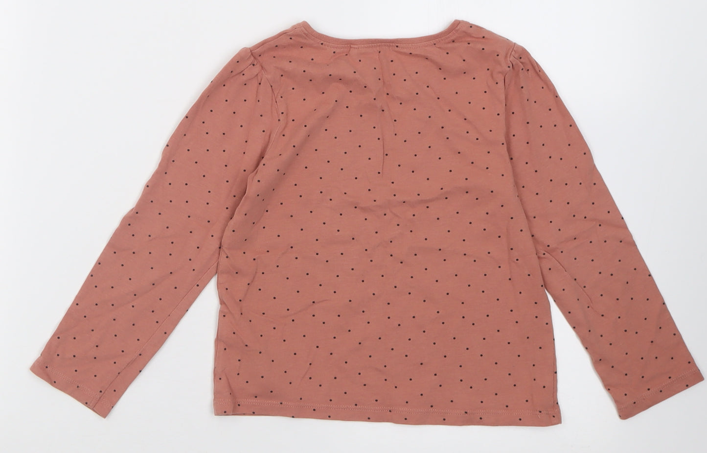 NEXT Girls Brown Polka Dot Cotton Basic Casual Size 4-5 Years Crew Neck Pullover