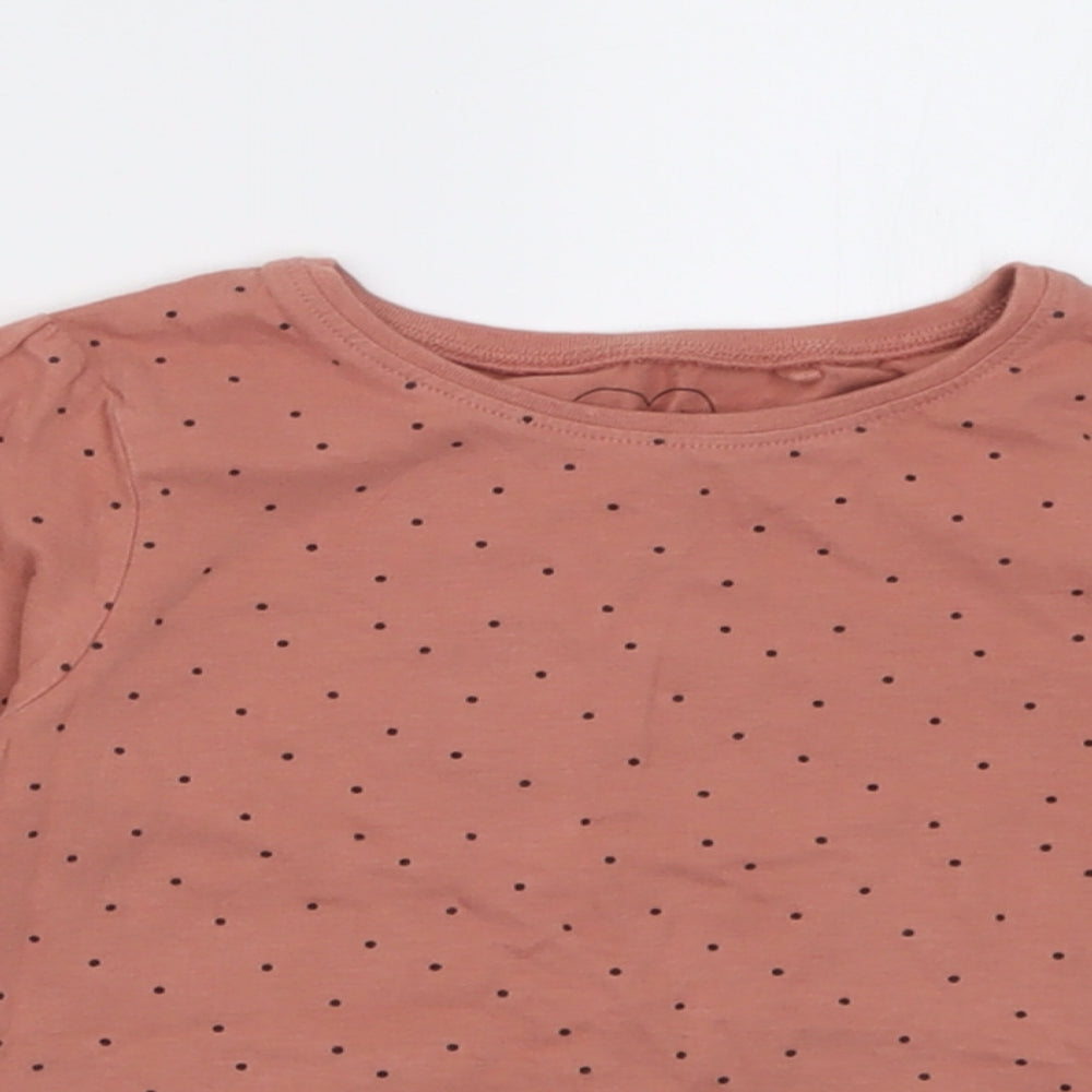 NEXT Girls Brown Polka Dot Cotton Basic Casual Size 4-5 Years Crew Neck Pullover