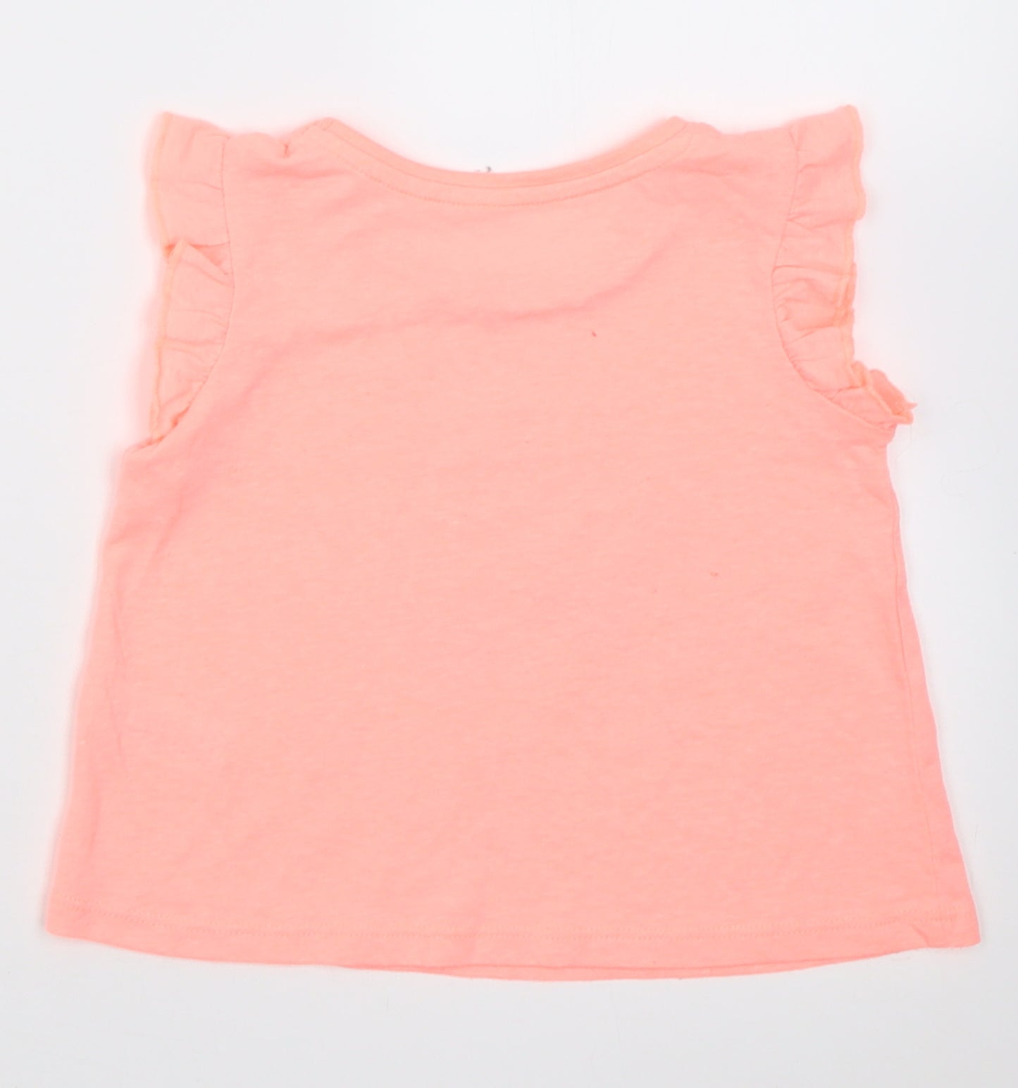 Matalan Girls Pink  Polyester Basic T-Shirt Size 18-24 Months Crew Neck Pullover - i save my best smile for daddy