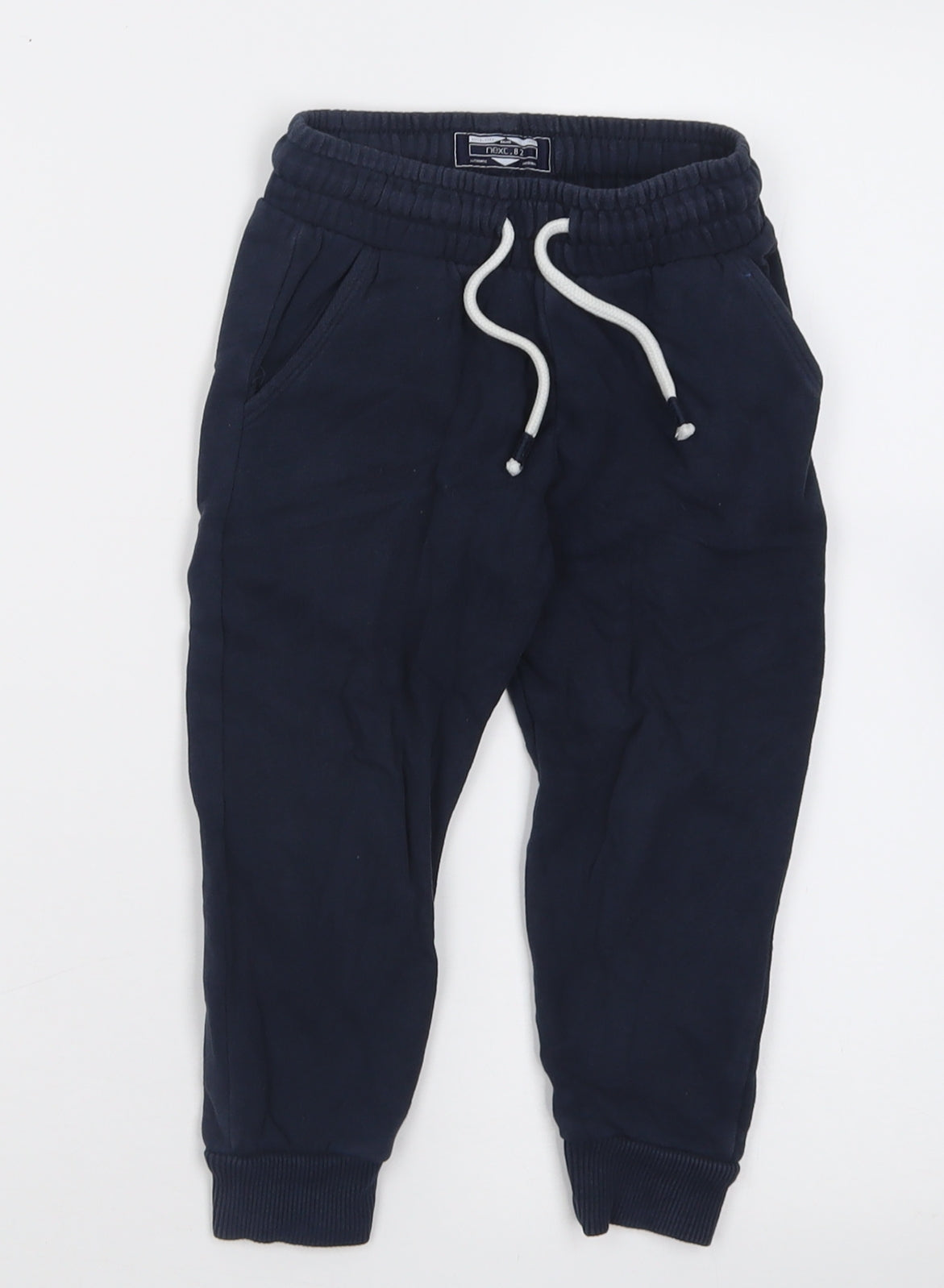 NEXT Boys Blue  Cotton Jogger Trousers Size 2-3 Years  Regular Tie