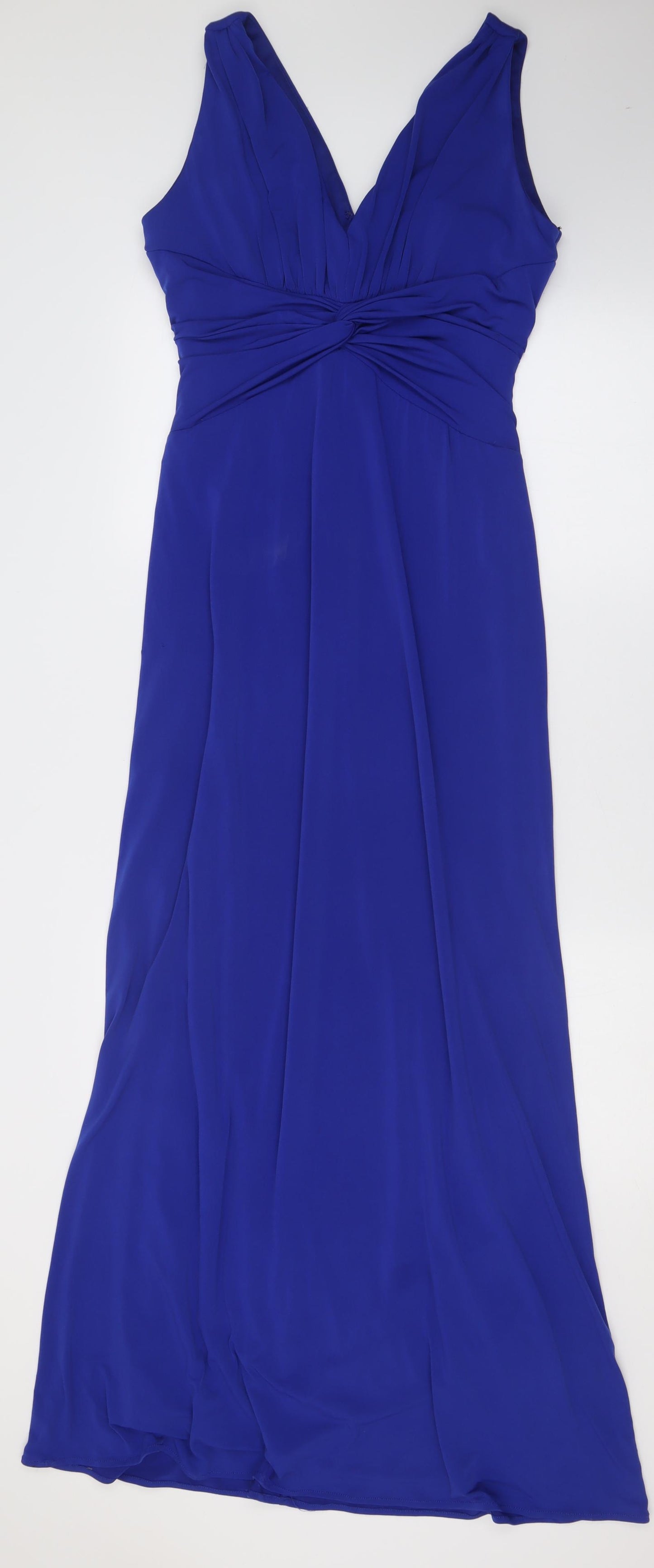 JS Boutique Womens Blue  Polyester Ball Gown  Size 10  V-Neck Zip