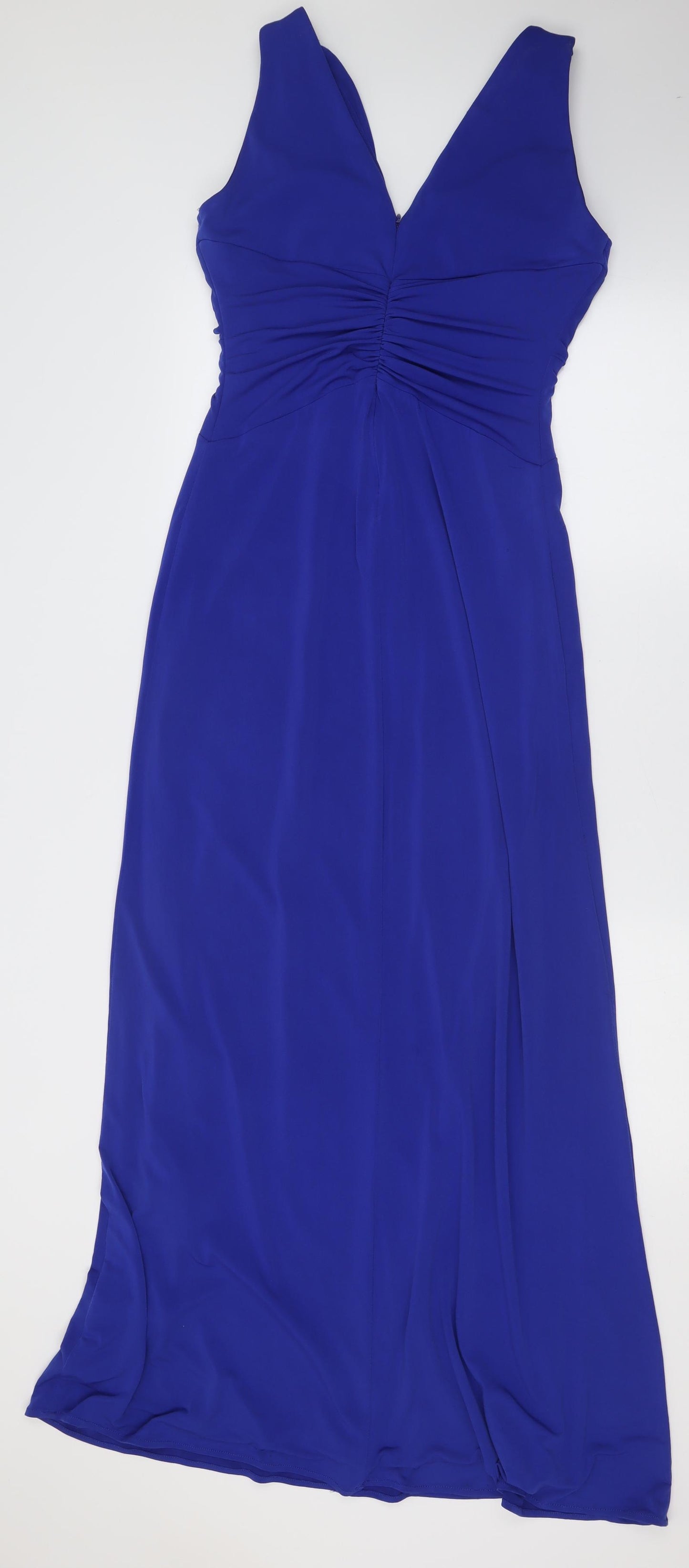 JS Boutique Womens Blue  Polyester Ball Gown  Size 10  V-Neck Zip